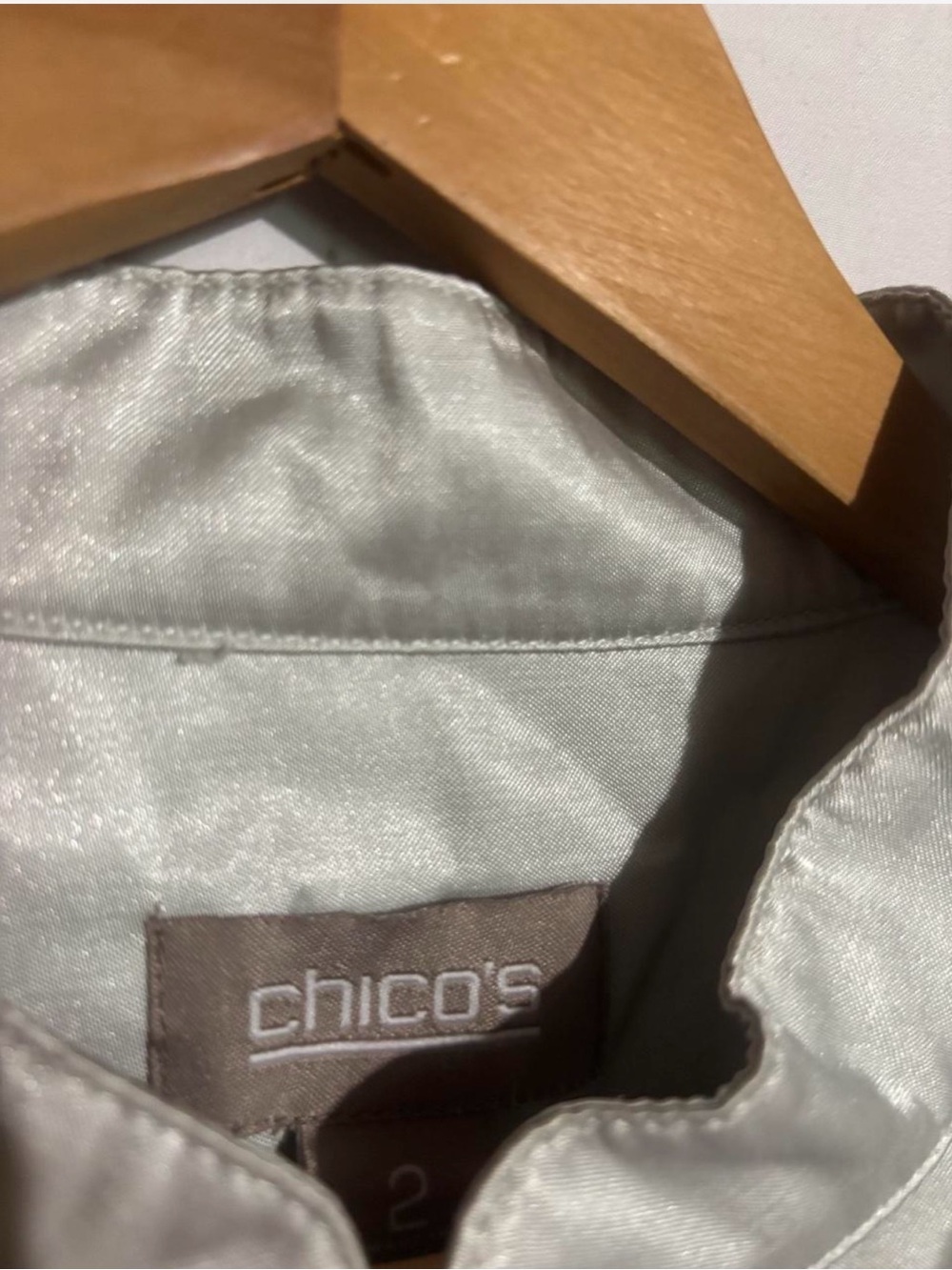 Chico's Metallic Silver Zip-Front Jacket - Picture 4 of 5